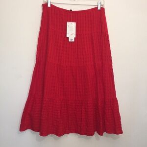 NWT Jones Wear Waffle Textured Red A-line Skirt: Size 6P